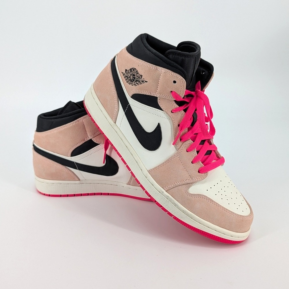 Nike Air Jordan 1 Mid SE Crimson Tint Pink Nubuck Mens Size 13 852542-801